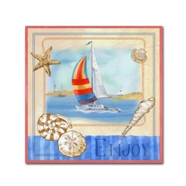Fiona Stokes-Gilbert 'Beach Life IV' Canvas Art, 35x35, Trademark Fine Art, Mfr#: ALI13706-C3535GG